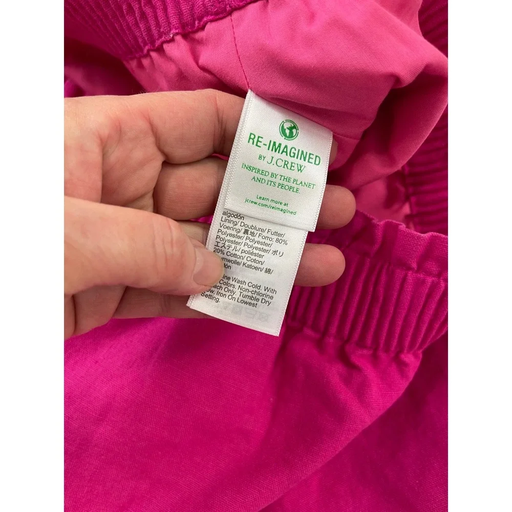 J.Crew Re-Imagined‎ Pink Linen Cotton Blend Elastic Waist Skirt Size 18